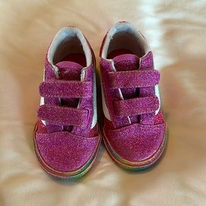 VANS baby/toddler glitter rainbow shoes size 5.5 EUC